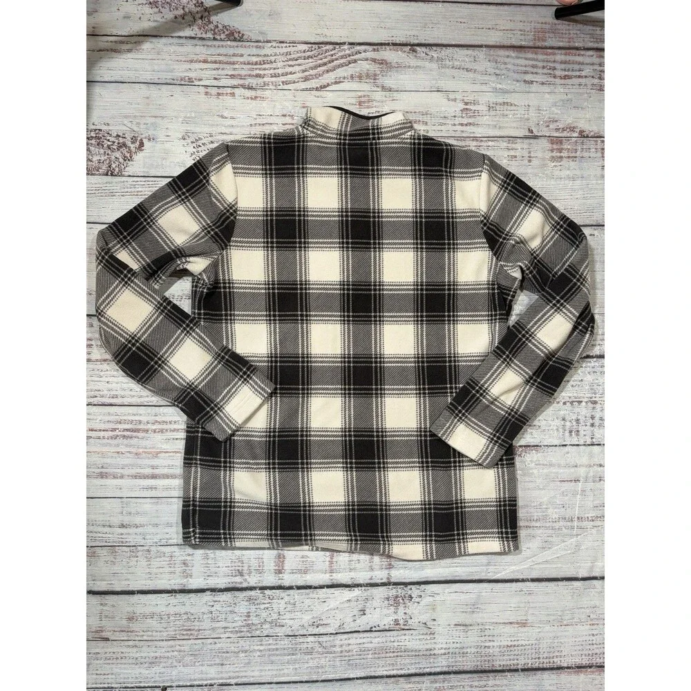 Duluth Sweater Womens Medium DrkGry Plaid Pullover Fleece Pockets Casual Outdoor - Picture 10 of 10